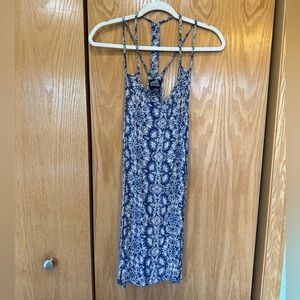 Blue and Tan Mini Dress